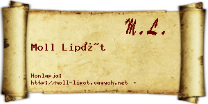 Moll Lipót névjegykártya